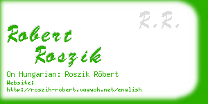 robert roszik business card